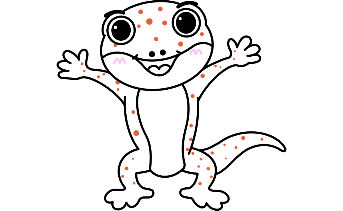 Desenho de lagartixa manchada TH🎨🦕 | Pintura e coloração para crianças e bebês | Vídeos básicos de desenho💥