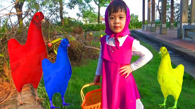 Girl and Chicken Drawing🐓 | Painting and Coloring for Kids & Toddlers | Drawing Basics Videos❤️‍🔥🔥