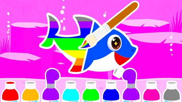 How to Draw a Colorful Shark | Animal Easy Drawing and Painting for Kids & Toddlers - Awesome Drawing tricks